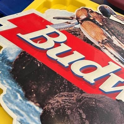 1996 metal budweiser Crab Sign