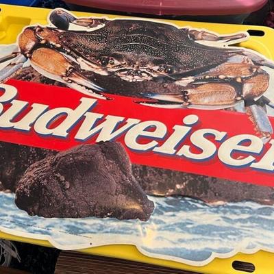 1996 metal budweiser Crab Sign