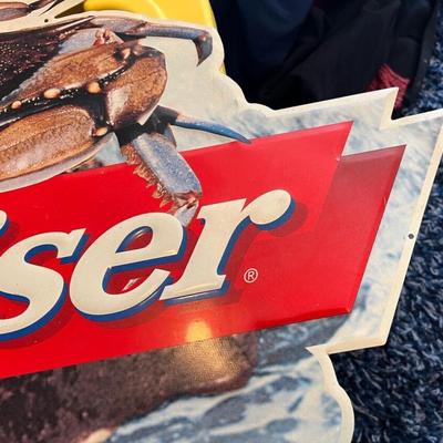 1996 metal budweiser Crab Sign