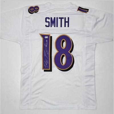 Roquan Smith Beckett Witnessed Autographed Jersey- White Baltimore Ravens
