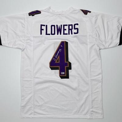 Zay Flowers Beckett Witnessed Autographed Jersey- Baltimore Ravens