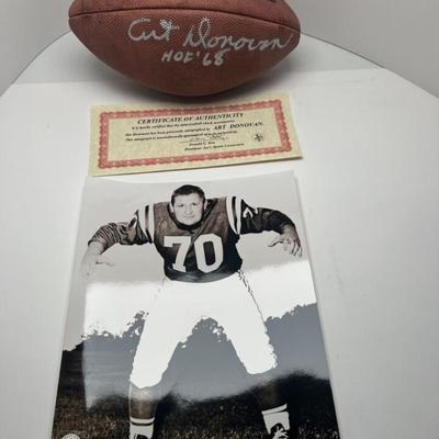 Hall Of Famer Art Donovan Autographed Football