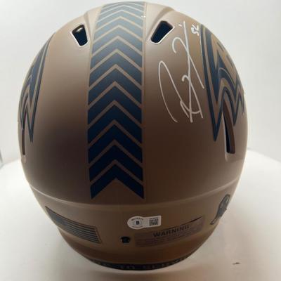 Ravens Ray Lewis Signed Salute To Service Full Size Speed Rep Helmet Beckett Wit