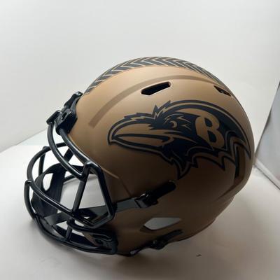 Ravens Ray Lewis Signed Salute To Service Full Size Speed Rep Helmet Beckett Wit