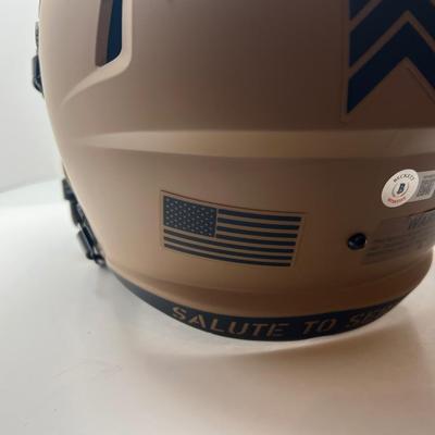 Ravens Ray Lewis Signed Salute To Service Full Size Speed Rep Helmet Beckett Wit