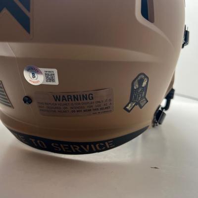 Ravens Ray Lewis Signed Salute To Service Full Size Speed Rep Helmet Beckett Wit
