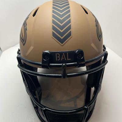 Ravens Ray Lewis Signed Salute To Service Full Size Speed Rep Helmet Beckett Wit