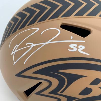 Ravens Ray Lewis Signed Salute To Service Full Size Speed Rep Helmet Beckett Wit
