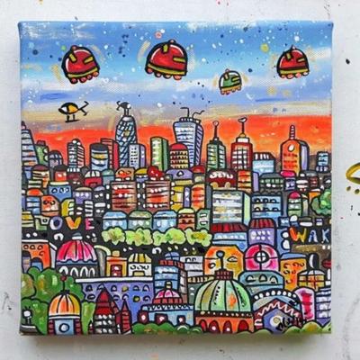 MARIA LUISA AZZINI - FUNKY LONDON - ORIGINAL CANVAS
