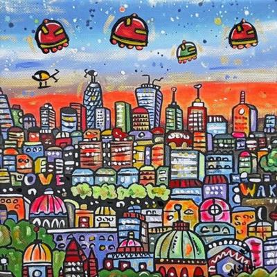 MARIA LUISA AZZINI - FUNKY LONDON - ORIGINAL CANVAS