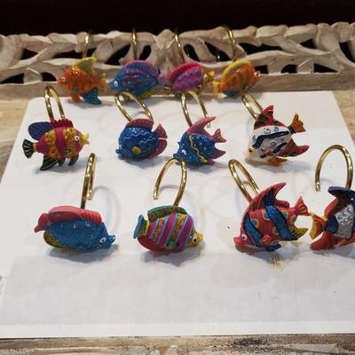 Fish shower curtain hooks