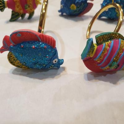 Fish shower curtain hooks