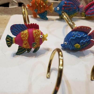 Fish shower curtain hooks