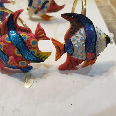 Fish shower curtain hooks