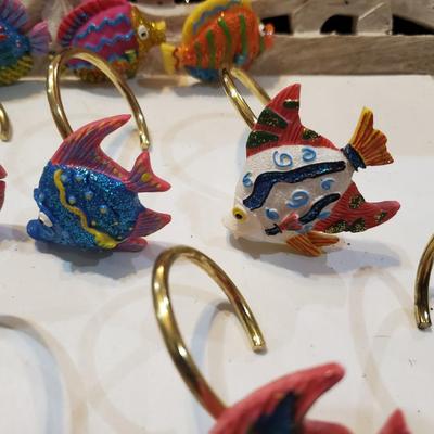Fish shower curtain hooks
