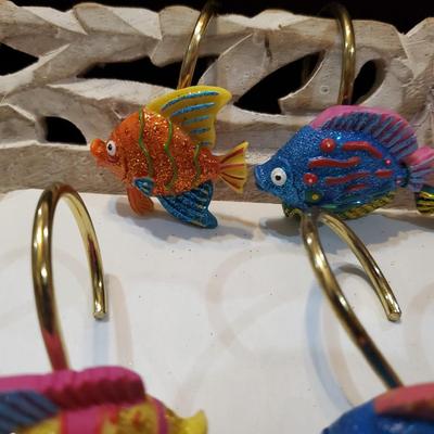 Fish shower curtain hooks