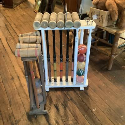 609 Two Sets of Vintage Croquet Sets