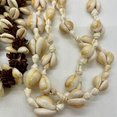 Lot of (2) shell lei necklaces