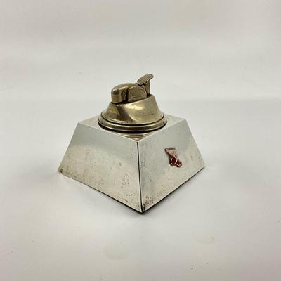 907 Sterling Table Lighter with Hermes Enamel Emblem