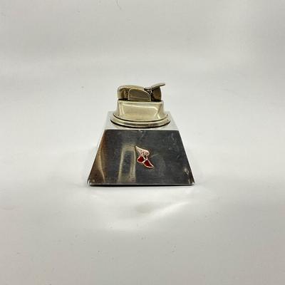 907 Sterling Table Lighter with Hermes Enamel Emblem