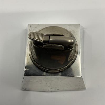 907 Sterling Table Lighter with Hermes Enamel Emblem
