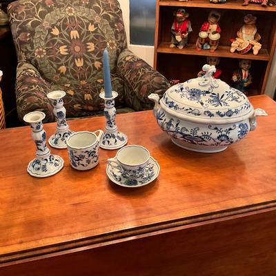 917 Vintage Blue Danube with German Tureen