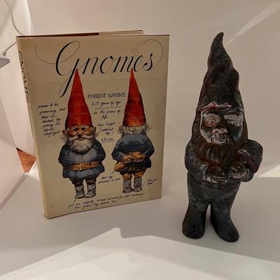 923 Antique Iron Gnome Doorstop/Figure