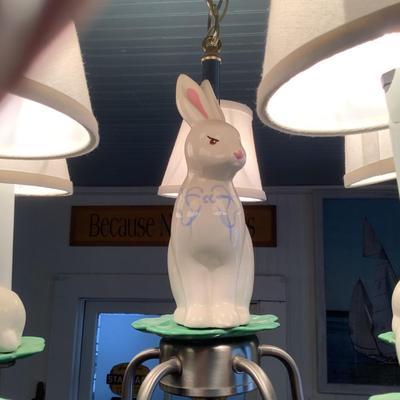621 Ceramic Bunny Chandlier