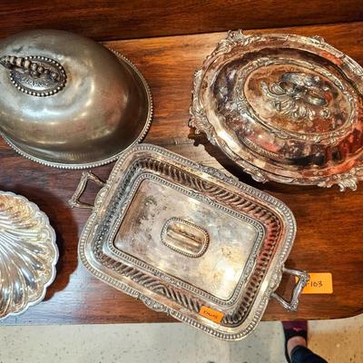 Group of 5 Silver Plate Serving Pieces