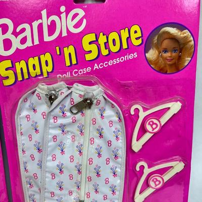 Barbie Accessories: 2 Packs of Snap 'n Store Hangers and Garnet Bags NIB