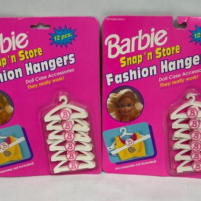 Barbie Accessories: 2 Packs of Snap 'n Store Fashion Hangers NIB
