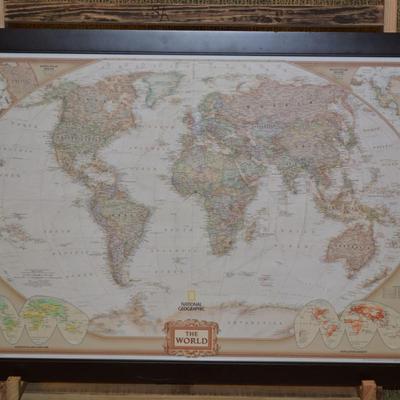 Framed National Geographic "The World" 2012 Poster