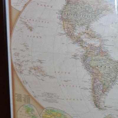 Framed National Geographic "The World" 2012 Poster