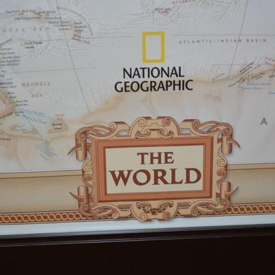 Framed National Geographic "The World" 2012 Poster