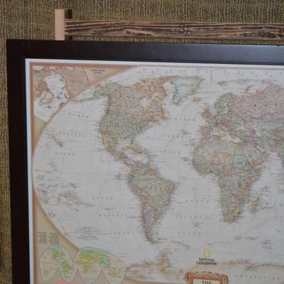 Framed National Geographic "The World" 2012 Poster