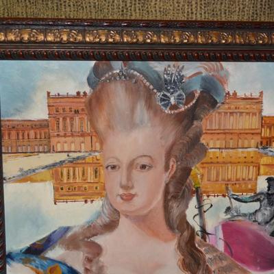 Framed 1990 Student Art Oil Painting "Reign of Terror"