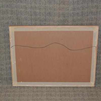 Framed & Matted Cool Tone Watercolor Print 1966