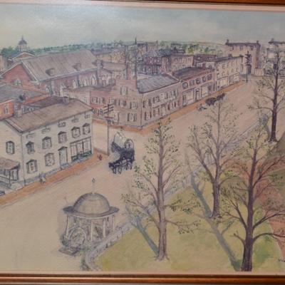 Local Harrisonburg, Virginia Print Depicting 1880's Springhouse and Square