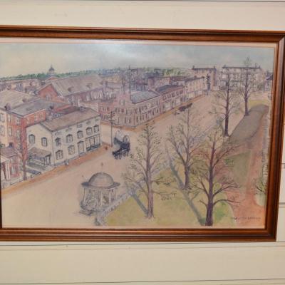 Local Harrisonburg, Virginia Print Depicting 1880's Springhouse and Square