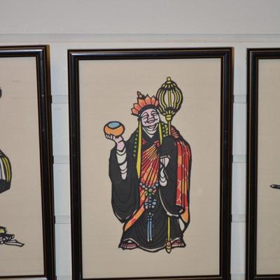 Lot of 4 Framed Chinese Paper Cuts 