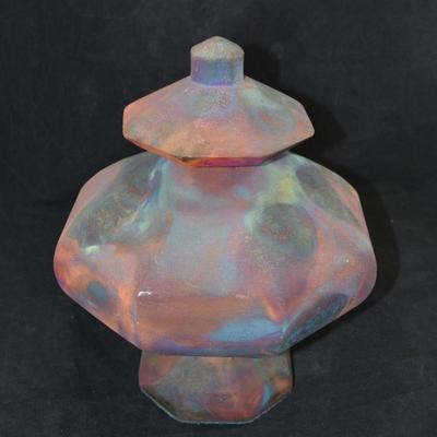Vintage Raku Urn Felted Bottom & Lid '95