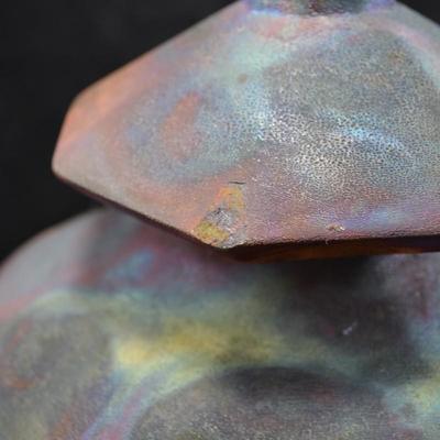 Vintage Raku Urn Felted Bottom & Lid '95