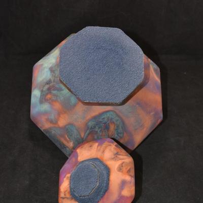 Vintage Raku Urn Felted Bottom & Lid '95