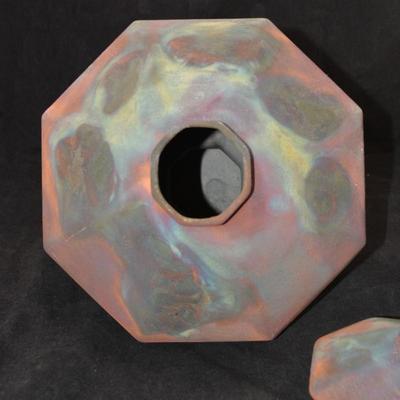 Vintage Raku Urn Felted Bottom & Lid '95