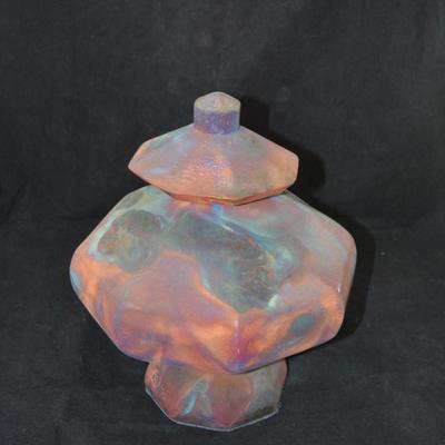 Vintage Raku Urn Felted Bottom & Lid '95