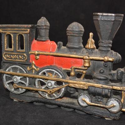 Vintage Cast Iron Locomotive Door Stop 10"x6.25"