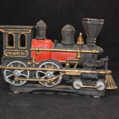 Vintage Cast Iron Locomotive Door Stop 10"x6.25"