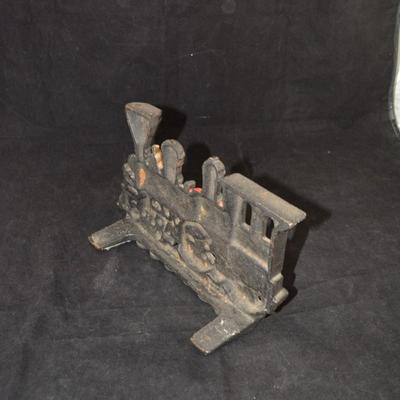 Vintage Cast Iron Locomotive Door Stop 10"x6.25"