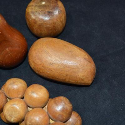 Lot of Vintage MCM Wooden Fruit Centerpiece Decor
