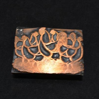 Vintage Copper Type Set Chicken Stamps